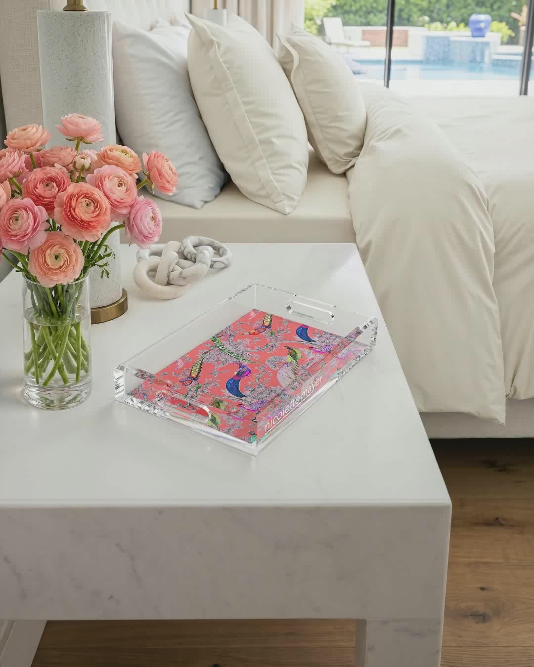 Pheasant Sauvage Loire Acrylic Decorative Tray, 12.5 x 7.75 in. by Nicolette Mayer