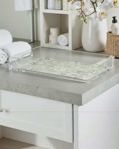 Blossom Fantasia Celadon Acrylic Decorative Tray, 12.5 x 7.75 in. by Nicolette Mayer