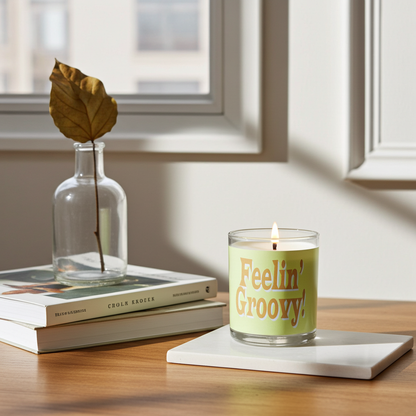 Feelin Groovy Yellow Brown Avocado Candle - nicolettemayer.com