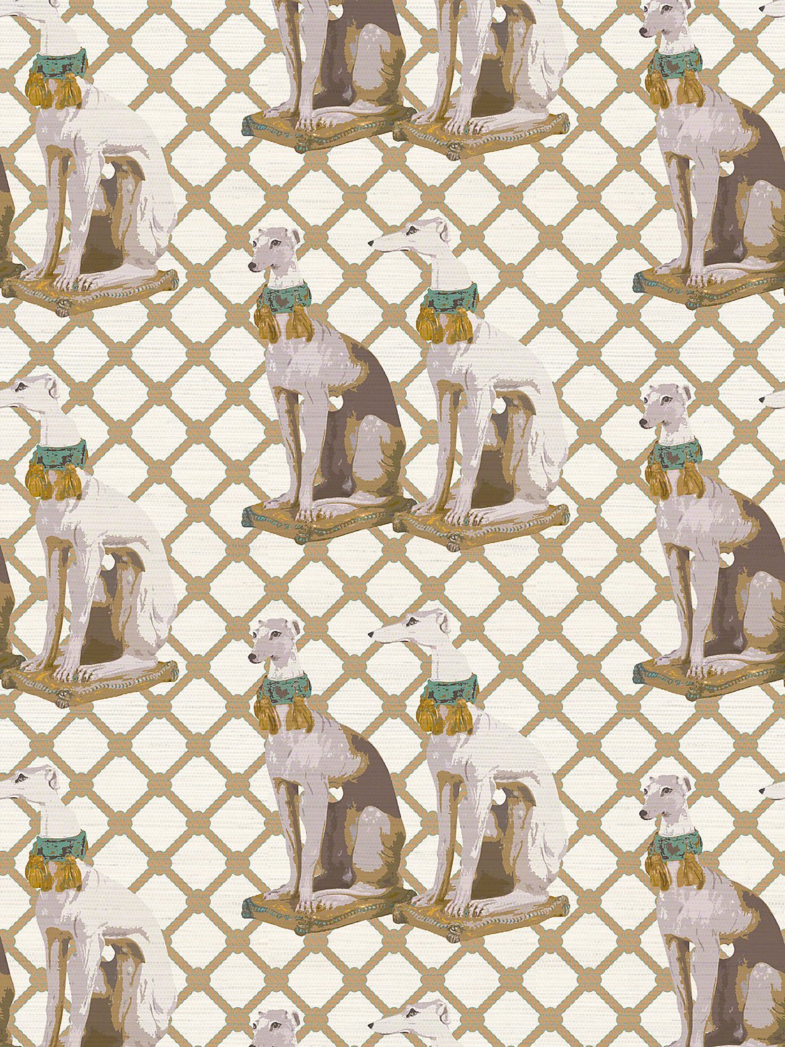 Regal Greyhound Luxe Grasscloth Printed Wallpaper – nicolettemayer.com