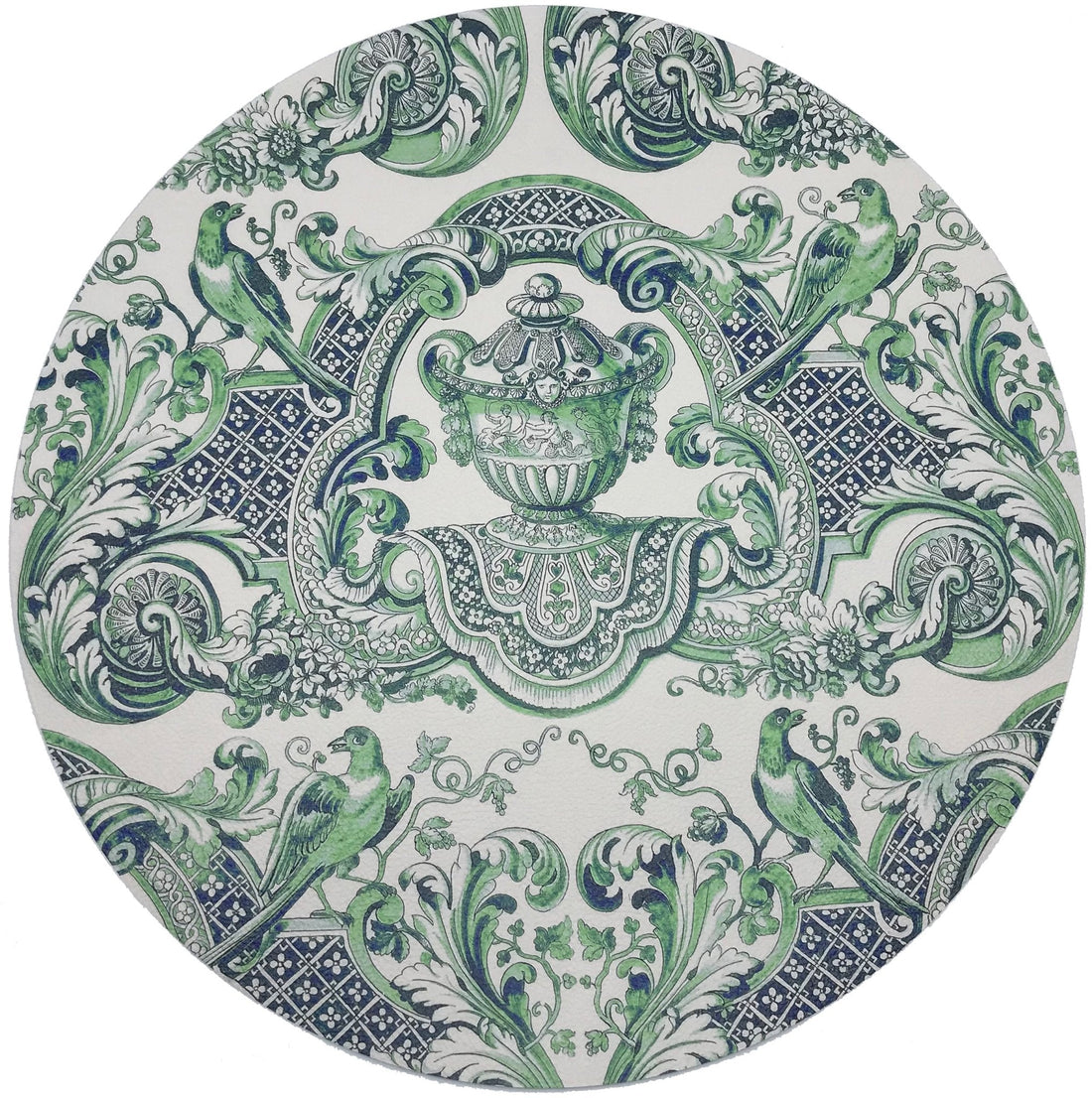 ROYAL DELFT WILLIAM AND MARY GREEN 16&quot; ROUND PEBBLE PLACEMATS, SET OF 4 - nicolettemayer.com