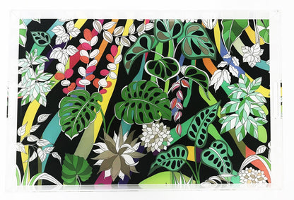 Sabi Jungle Black 22.5X14.5 Acrylic Tray - nicolettemayer.com