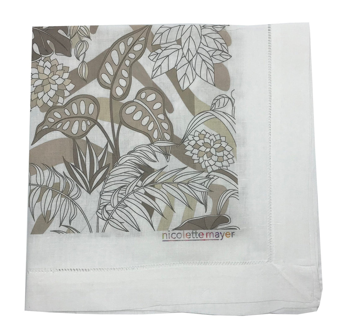 Sabi Jungle Neutral 22&quot;X22&quot; Hemstitch Dinner Napkins Set of 4 - nicolettemayer.com