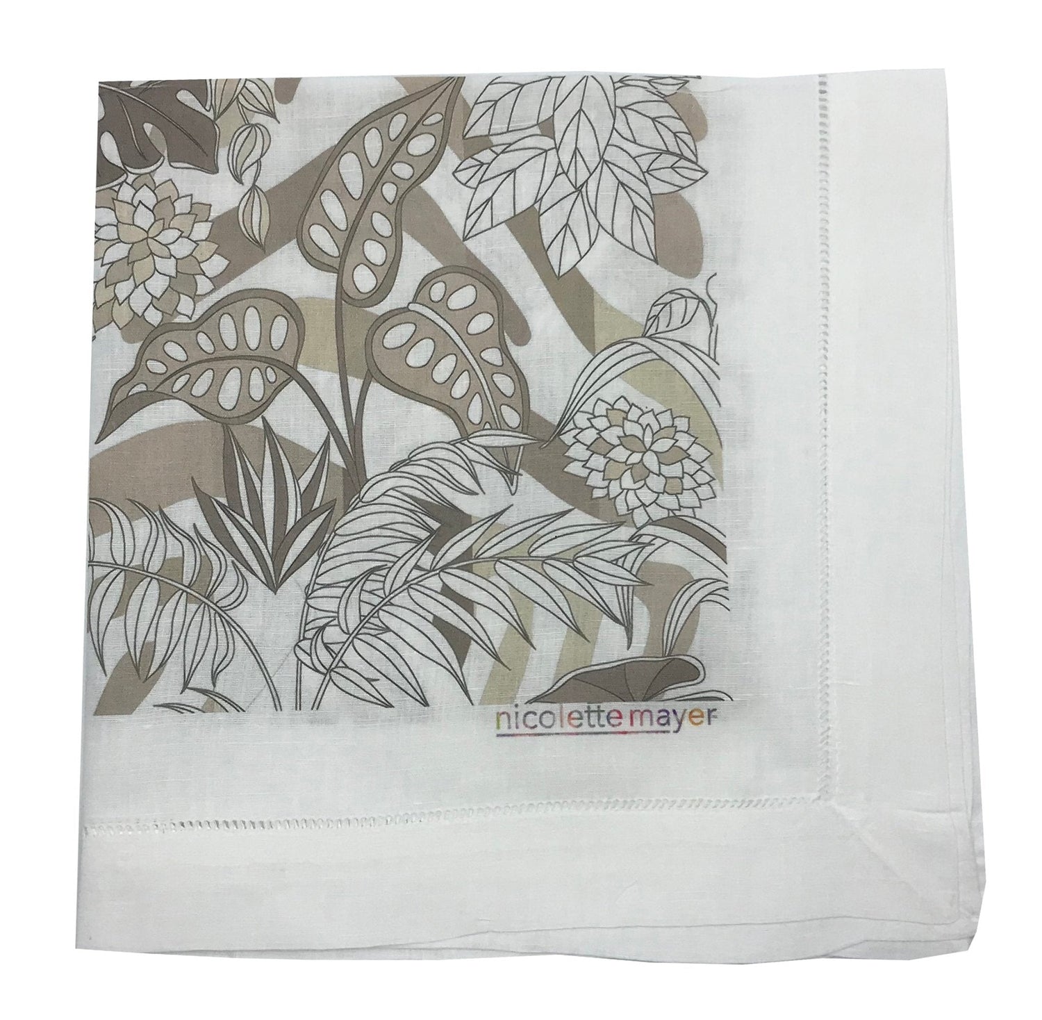 Sabi Jungle Neutral 22&quot;X22&quot; Hemstitch Dinner Napkins Set of 4 - nicolettemayer.com