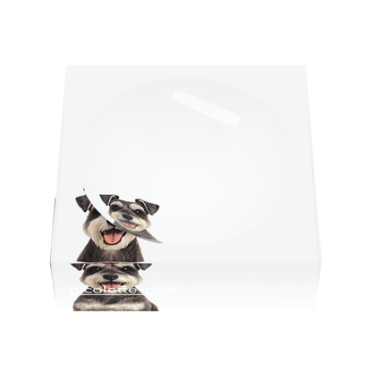 Schnauzer Dog Acrylic Candy Catchall Dish, front, by Nicolette Mayer