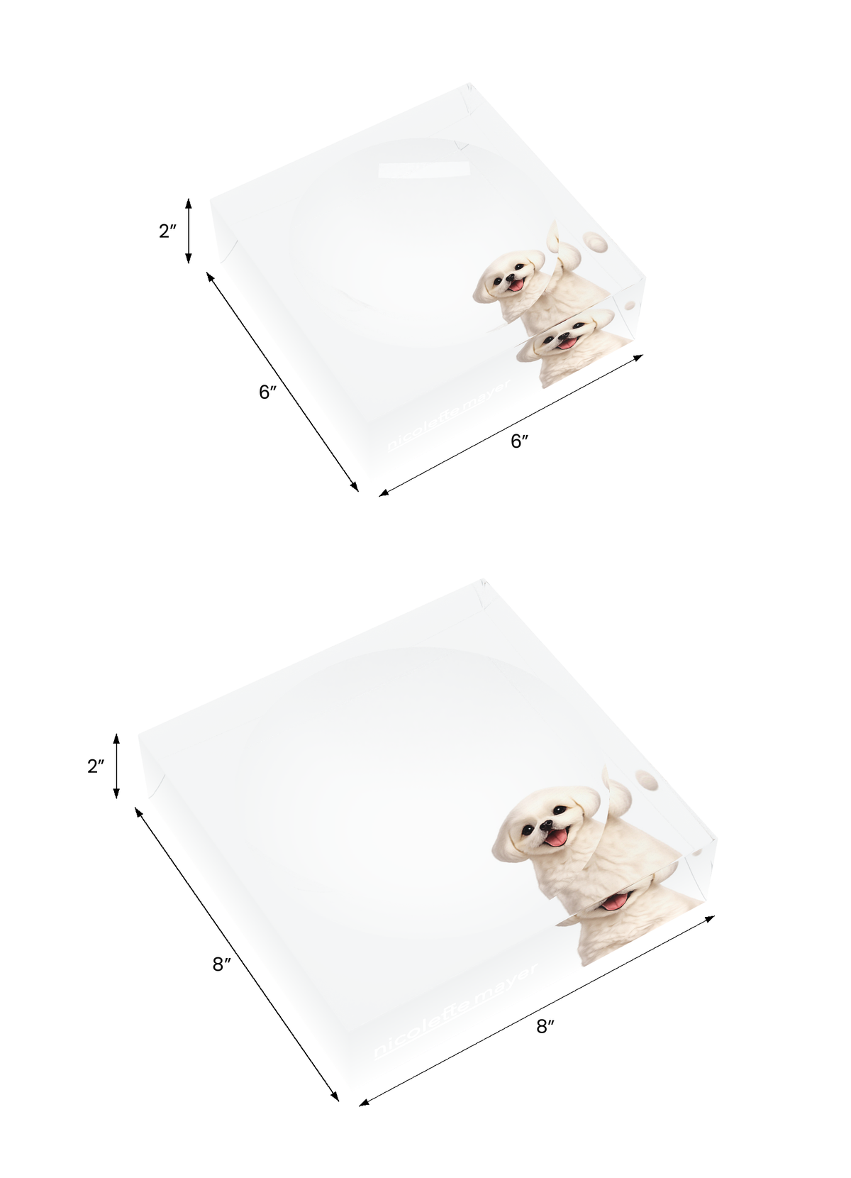Shih Tzu Dog Acrylic Candy Catchall Dish, both sizes, by Nicolette Mayer