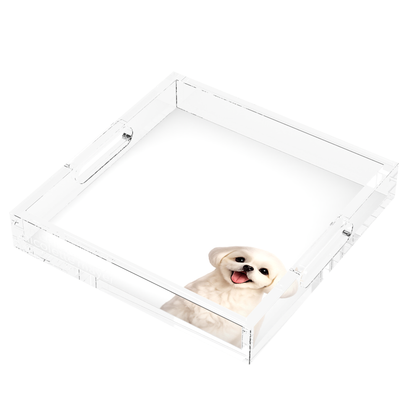 Shih Tzu Dog Acrylic Decorative Tray, right three-quarter, by Nicolette Mayer