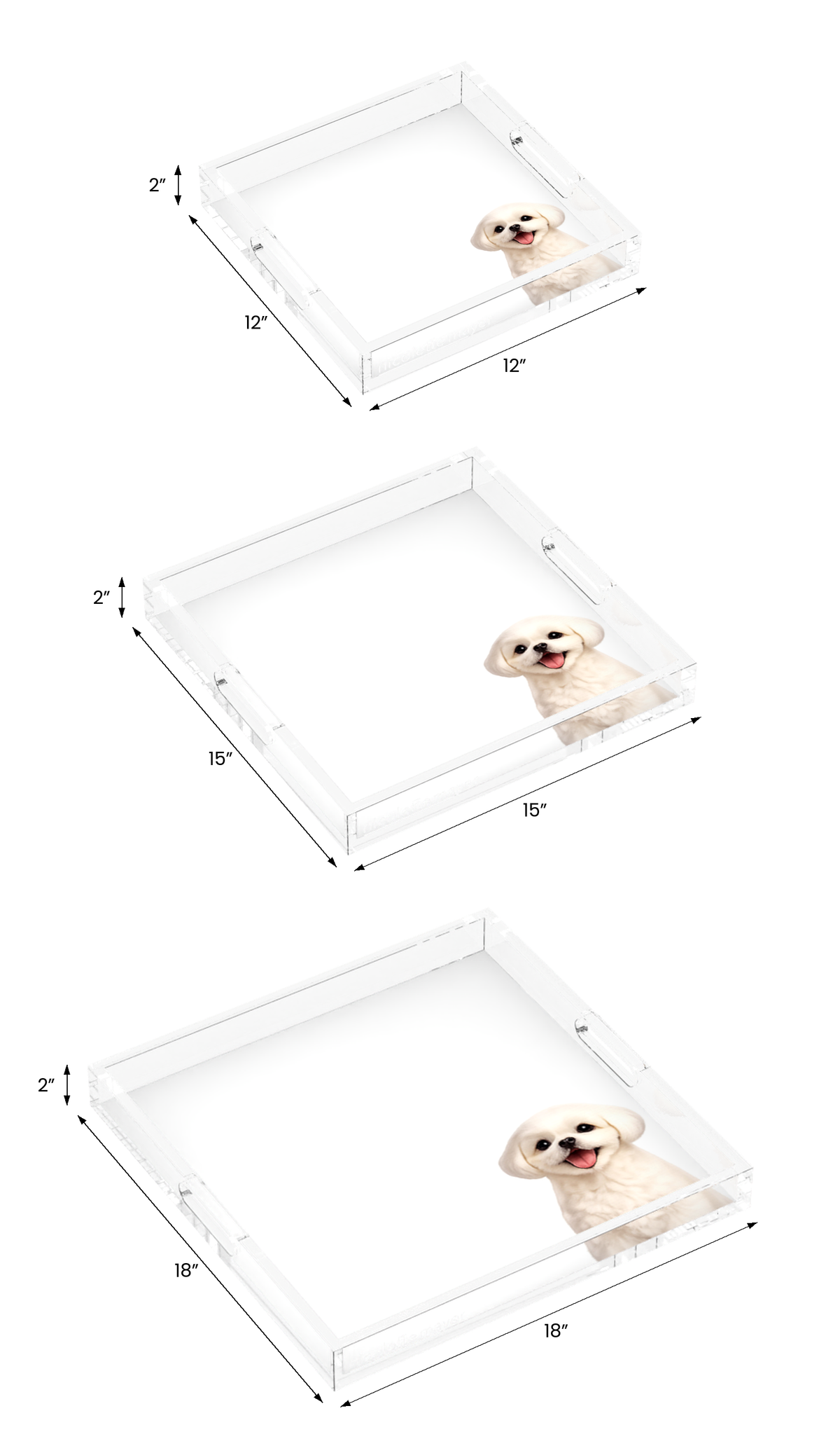 Shih Tzu Dog Acrylic Decorative Tray, all three sizes, by Nicolette Mayer