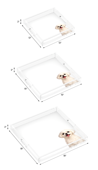 Shih Tzu Dog Acrylic Decorative Tray, all three sizes, by Nicolette Mayer