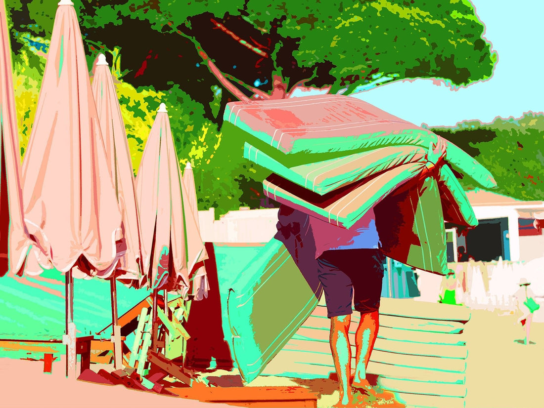 Summer In Ramatuelle Pink 24X36 Acrylic Art - nicolettemayer.com