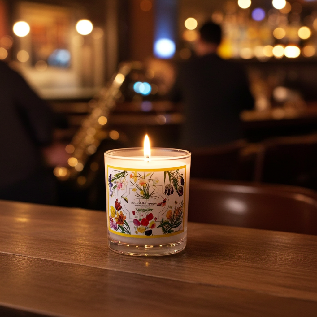 Flora Fauna White Candle