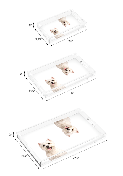 Westie Dog Acrylic Rectangle Tray, all three sizes, by Nicolette Mayer