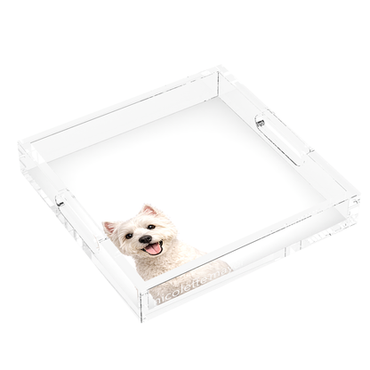 Westie Dog Acrylic Decorative Tray, left three-quarter, by Nicolette Mayer