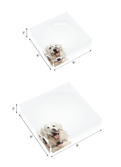 White Lab Dog Acrylic Candy Catchall Dish, both sizes, by Nicolette Mayer