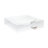 White Pomsky Dog Acrylic Candy Catchall Dish, large dish at an angle, by Nicolette Mayer