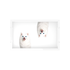 White Pomsky Dog Acrylic Rectangle Tray, overhead, by Nicolette Mayer