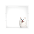 White Pomsky Dog Acrylic Decorative Tray, overhead, by Nicolette Mayer