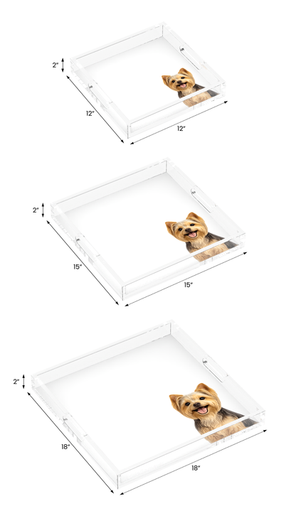 Yorkie Dog Acrylic Decorative Tray, all three sizes, by Nicolette Mayer