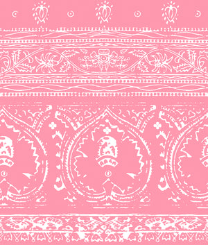 Agra Reverse Pink Peel and Stick Wallpaper, Double Roll, 26" x 288", 48 sq ft - nicolettemayer.com