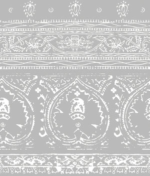 Agra Reverse Silver Peel and Stick Wallpaper, Double Roll, 26" x 288", 48 sq ft - nicolettemayer.com