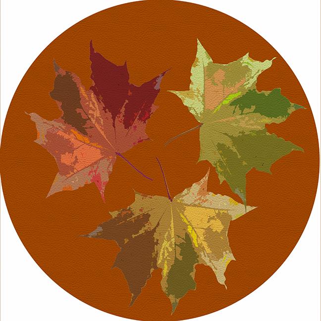 Autumn Leaves Rust 16" Round Pebble Placemat Set of 4 - nicolettemayer.com