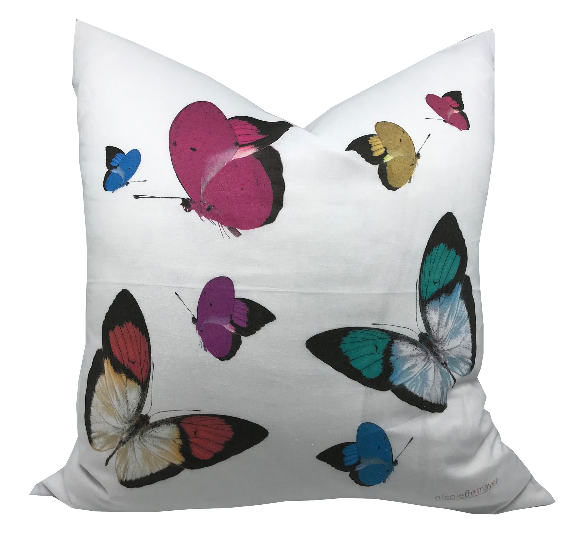 Butterflies 22"x22" Designer Pillow - nicolettemayer.com