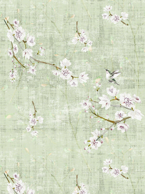 Blossom Fantasia Celadon Fabric - nicolettemayer.com