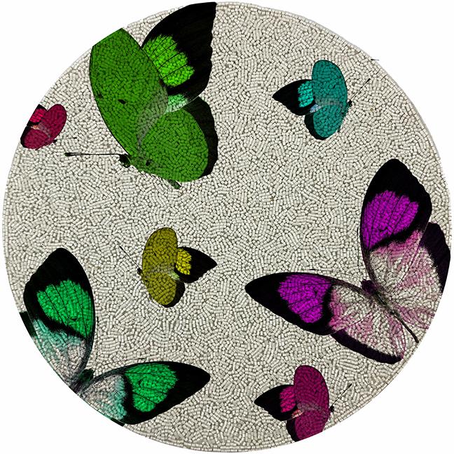 Butterflies Acid Green16 Round Beaded Rough Cut - nicolettemayer.com