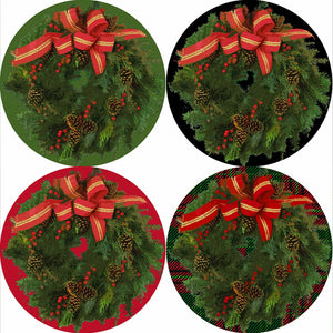 Christmas Wreath Colors Coaster Set - nicolettemayer.com