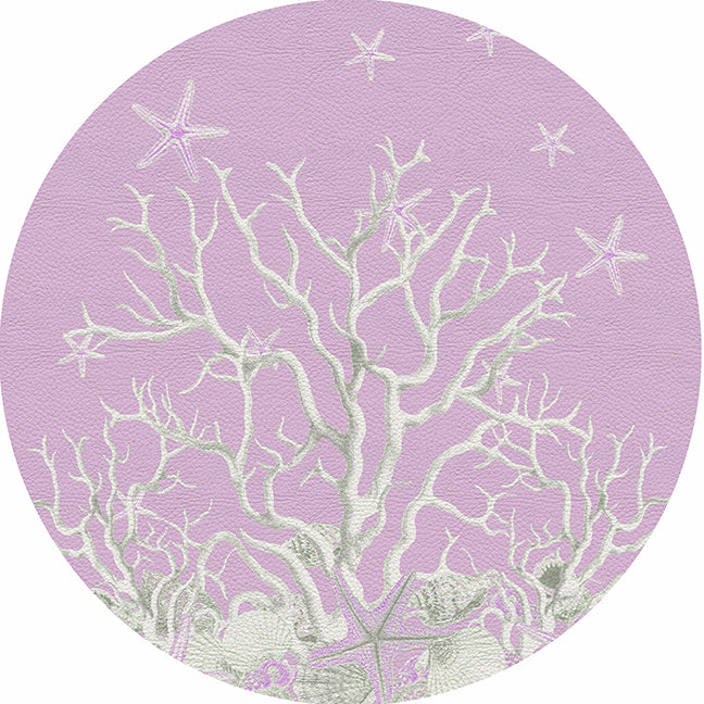 Coral Reef Lilac 16" Round Pebble Placemat Set of 4 - nicolettemayer.com