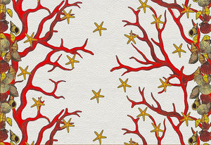 Coral Reef White Red 17" Rectangle Pebble Placemat Set of 4 - nicolettemayer.com