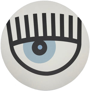 Evil Eye Eyes Wide Open White 16" Round Pebble Placemats, Set Of 4 - nicolettemayer.com