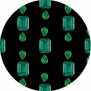 Gem Emeralds Black 16" Round Pebble Placemat Set of 4 - nicolettemayer.com