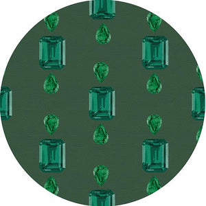 Gem Emeralds Evergreen 16" Round Pebble Placemat Set of 4 - nicolettemayer.com