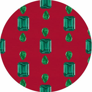 Gem Emeralds Red 16" Round Pebble Placemat Set of 4 - nicolettemayer.com