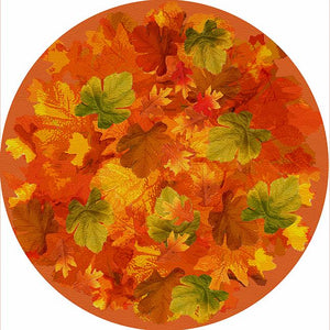 Fallen Leaves Orange 16" Round Pebble Placemat Set of 4 - nicolettemayer.com