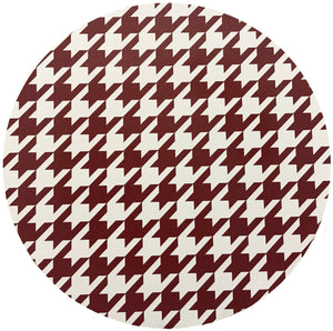 HOUNDSTOOTH RED WHITE 16" ROUND PEBBLE PLACEMAT, SET OF 4 - nicolettemayer.com