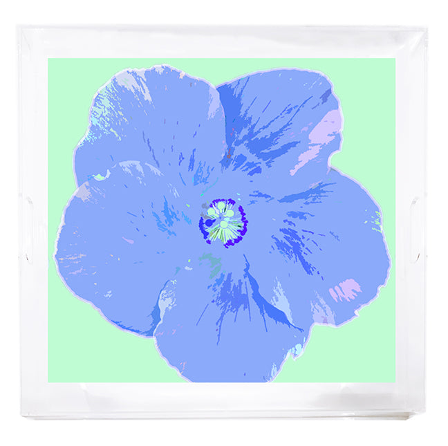 Hibiscus Clematis 18x18 Acrylic Tray - nicolettemayer.com
