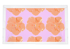Hibiscus Lilac 22.5X14.5 Acrylic Tray - nicolettemayer.com