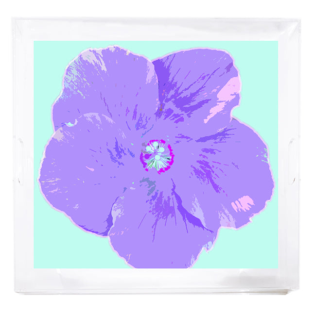Hibiscus Wander 18x18 Acrylic Tray - nicolettemayer.com