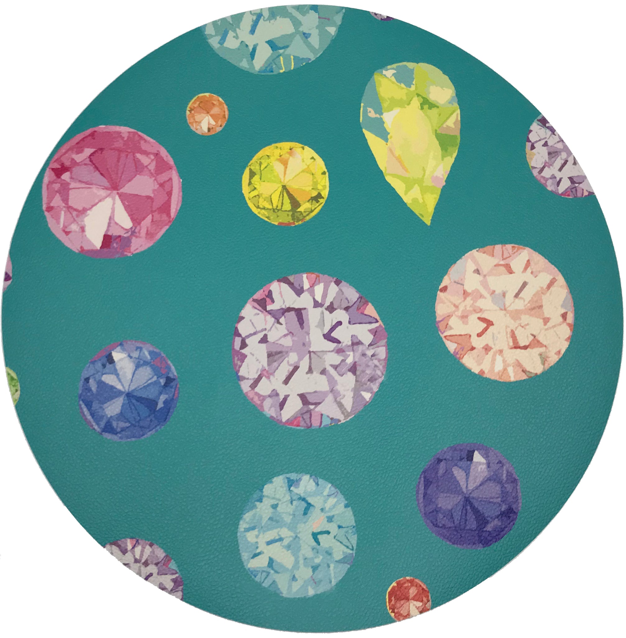 Jewel Cyan16" Round Pebble Placemats, Set Of 4 - nicolettemayer.com