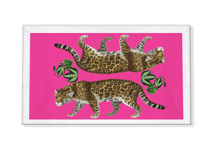 Leopard Seeing Double Hot Pink Acrylic Vanity Tray 12.25X7.75 - nicolettemayer.com