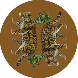 Leopard Seeing Double Safri 16" Round Pebble Placemat Set of 4 - nicolettemayer.com