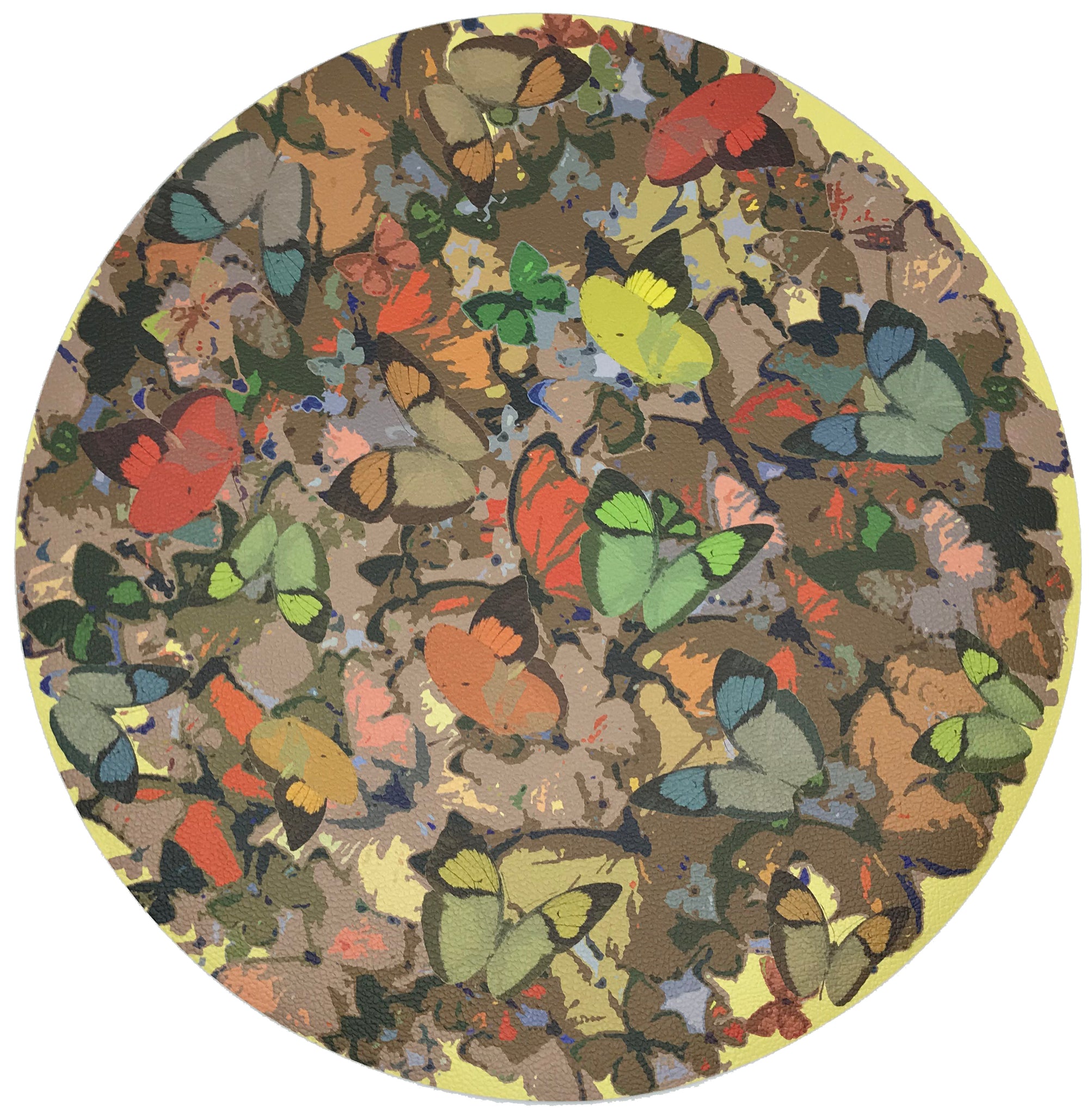 Mariposa Ochre 16" Round Pebble Placemats, Set Of 4 - nicolettemayer.com