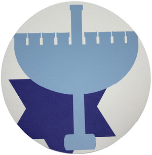 Hanukkah Menorah 16" Round Pebble Placemats, Set Of 4 - nicolettemayer.com