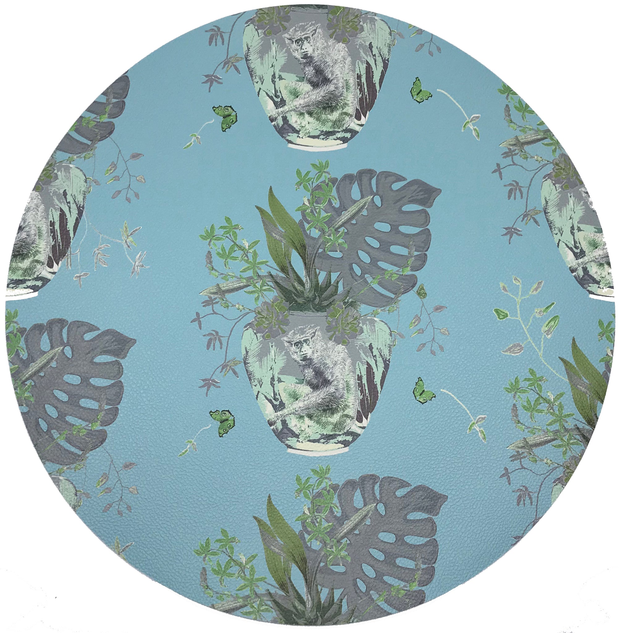 Monkey Small Jungle Bedford 16" Round Pebble Placemats, Set Of 4 - nicolettemayer.com