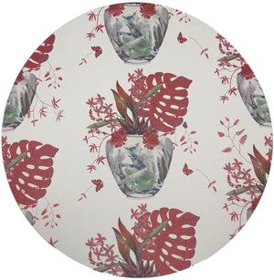 Monkey Small Jungle Rouge 16" Round Pebble Placemats, Set Of 4 - nicolettemayer.com