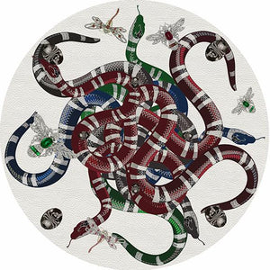 Ouroboros White 16" Round Pebble Placemat Set of 4 - nicolettemayer.com