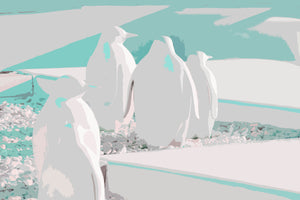 Penguins Seaglass 24X36 Acrylic Art - nicolettemayer.com