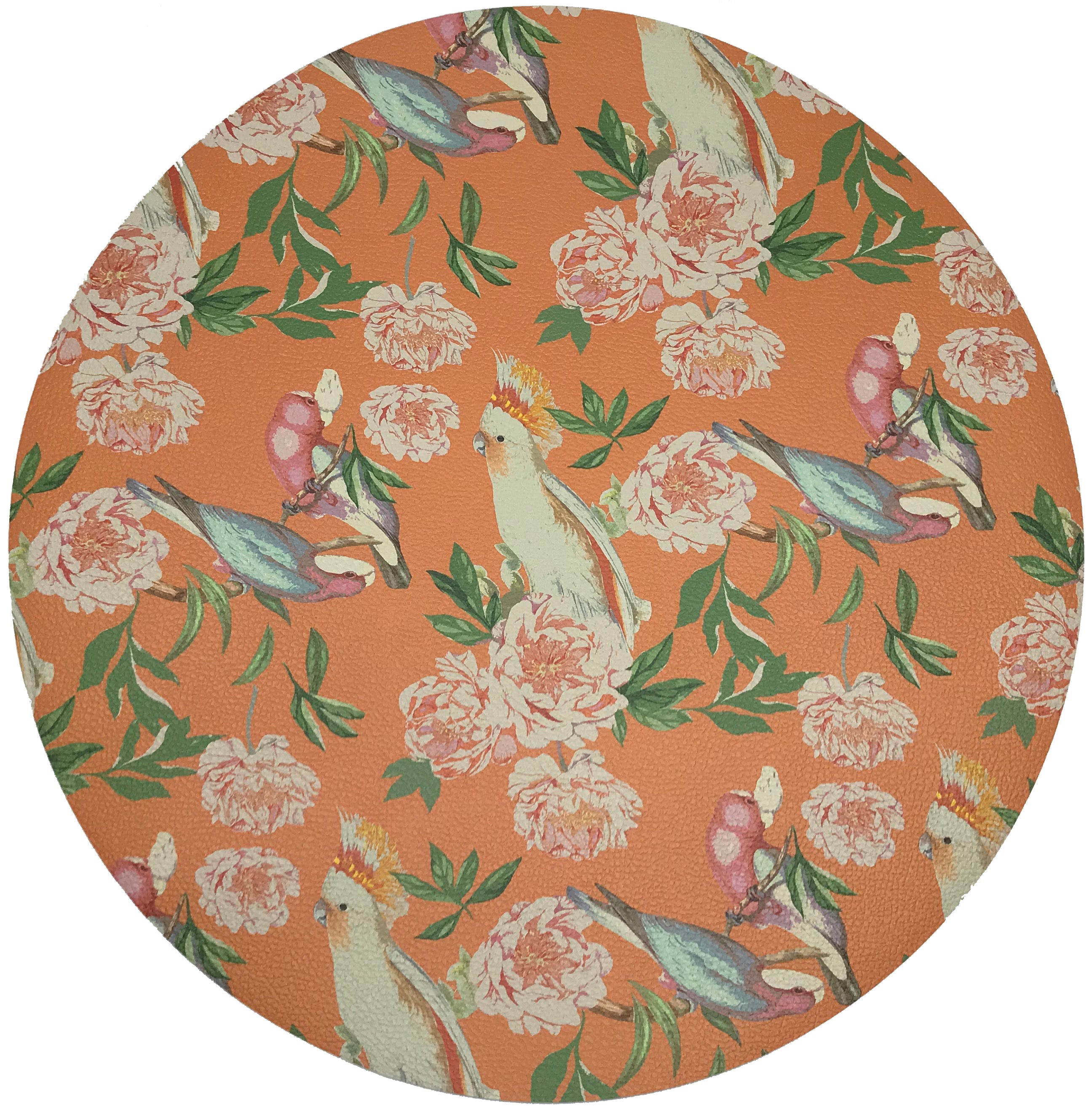 Peony Inspira Bellini 16&quot; Round Pebble Placemat, Set Of 4 - nicolettemayer.com